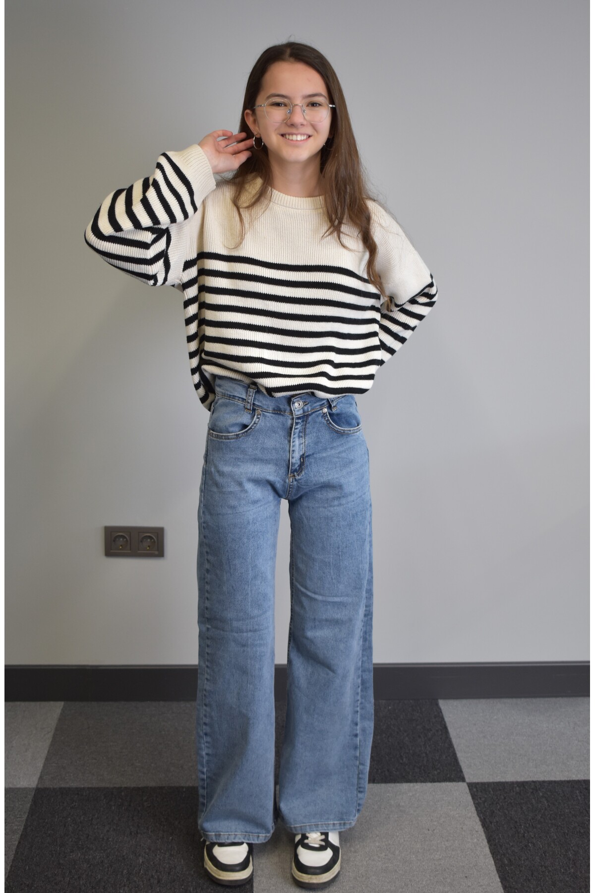 Banadamoda  Kız Çocuk Geniş Paça Jean Pantolon