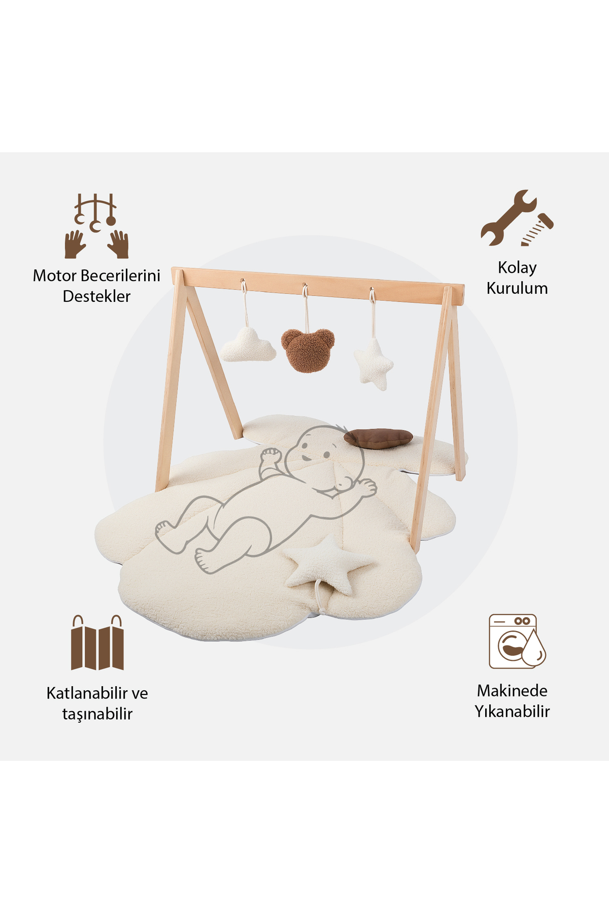 Sevi Bebe Teddy Oyun Matı - Hareket ve gelişimi destekleyen oyun matı fotoğrafı 2 (önizleme)