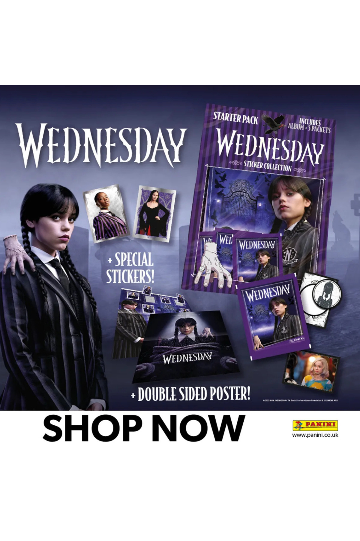 Next Plus Lisanslı Wednesday 2 Here We Woe Again Sticker Collection Album+10 Paket (50 Çıkartma) fotoğrafı 4 (önizleme)