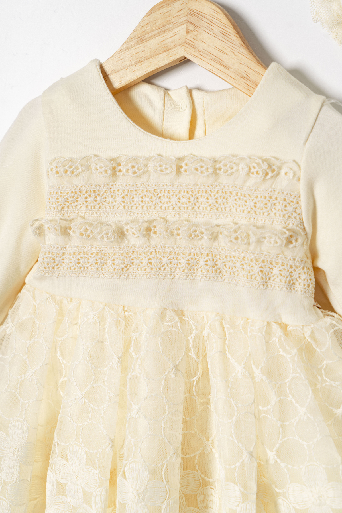 Miniday Baby Kız Bebek Mevlütlük Elbise Bandanalı Dantelli Yeni doğan Hastane çıkışı Gelinlik Abiye Mevlitlik 67- fotoğrafı 3 (önizleme)