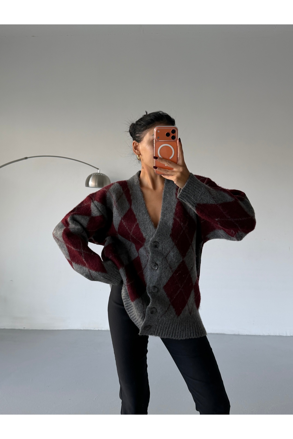 Lamierra  Baklava Desen Yumoş Kadın Triko Hırka - Görsel 6