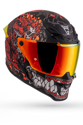 DeadG Inferno Gatekeeper Mat Siyah-Kırmızı Kask ( Revo Kırmızı Spoiler )