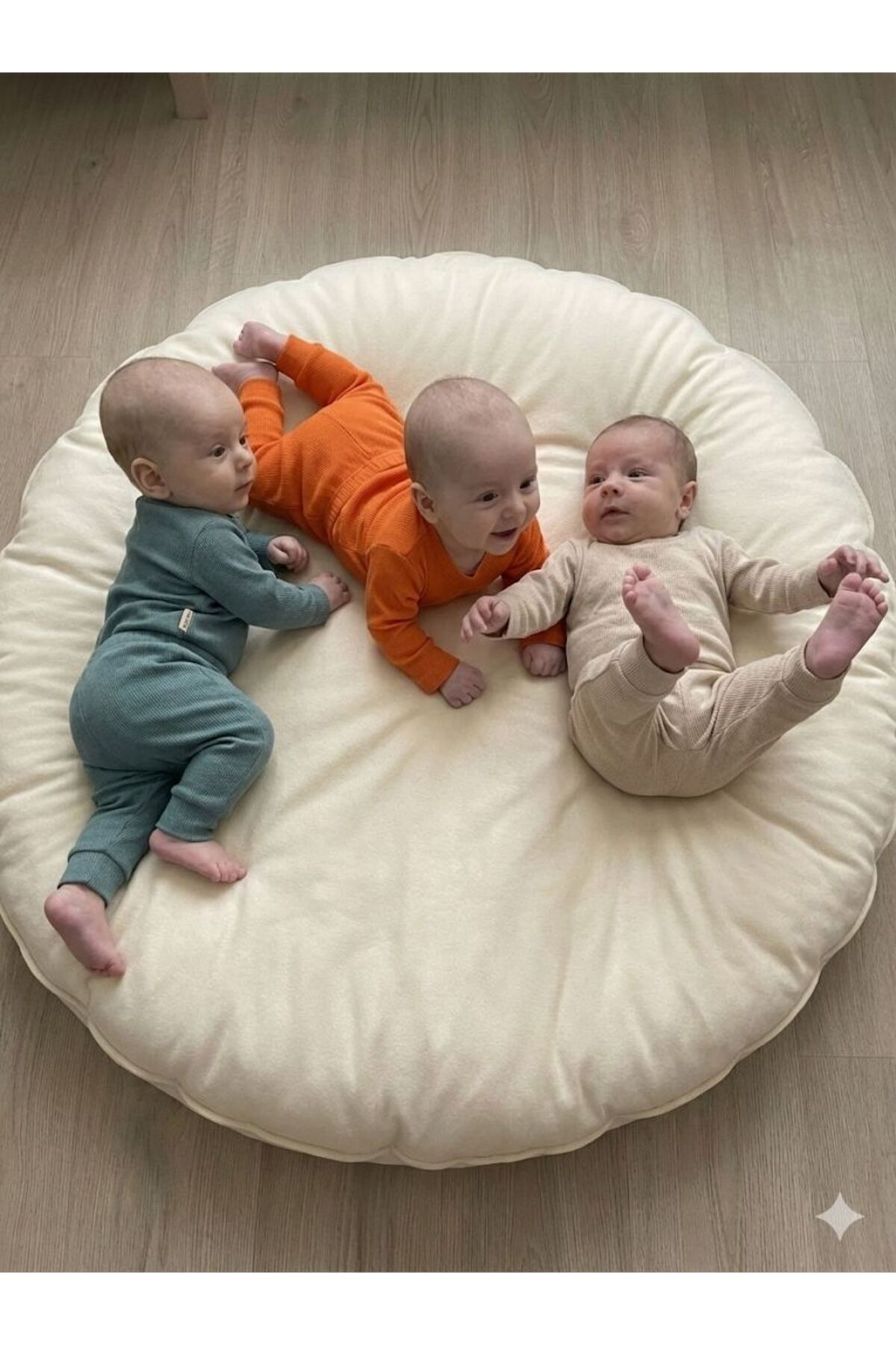 babykugu 3'lü %100 Pamuklu Uzun Kol Bebek Body Pantolon Takım fotoğrafı 2 (önizleme)