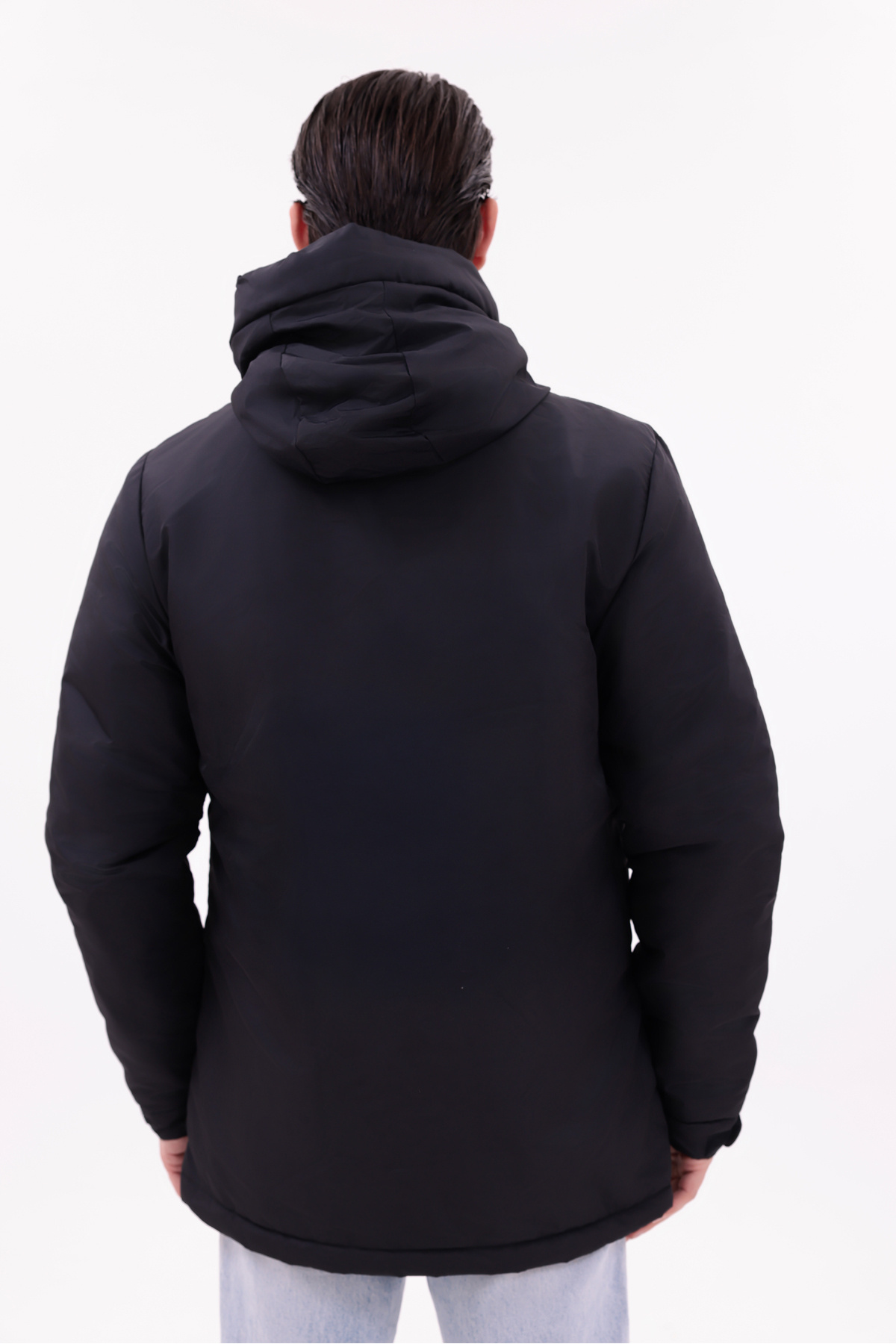 Erkek Taş Içi Polarlı Kürklü Su Ve Geçirmez Kışlık Mont & Kaban & Parka — مشکی FMP-105 — تصویر 6 از 7