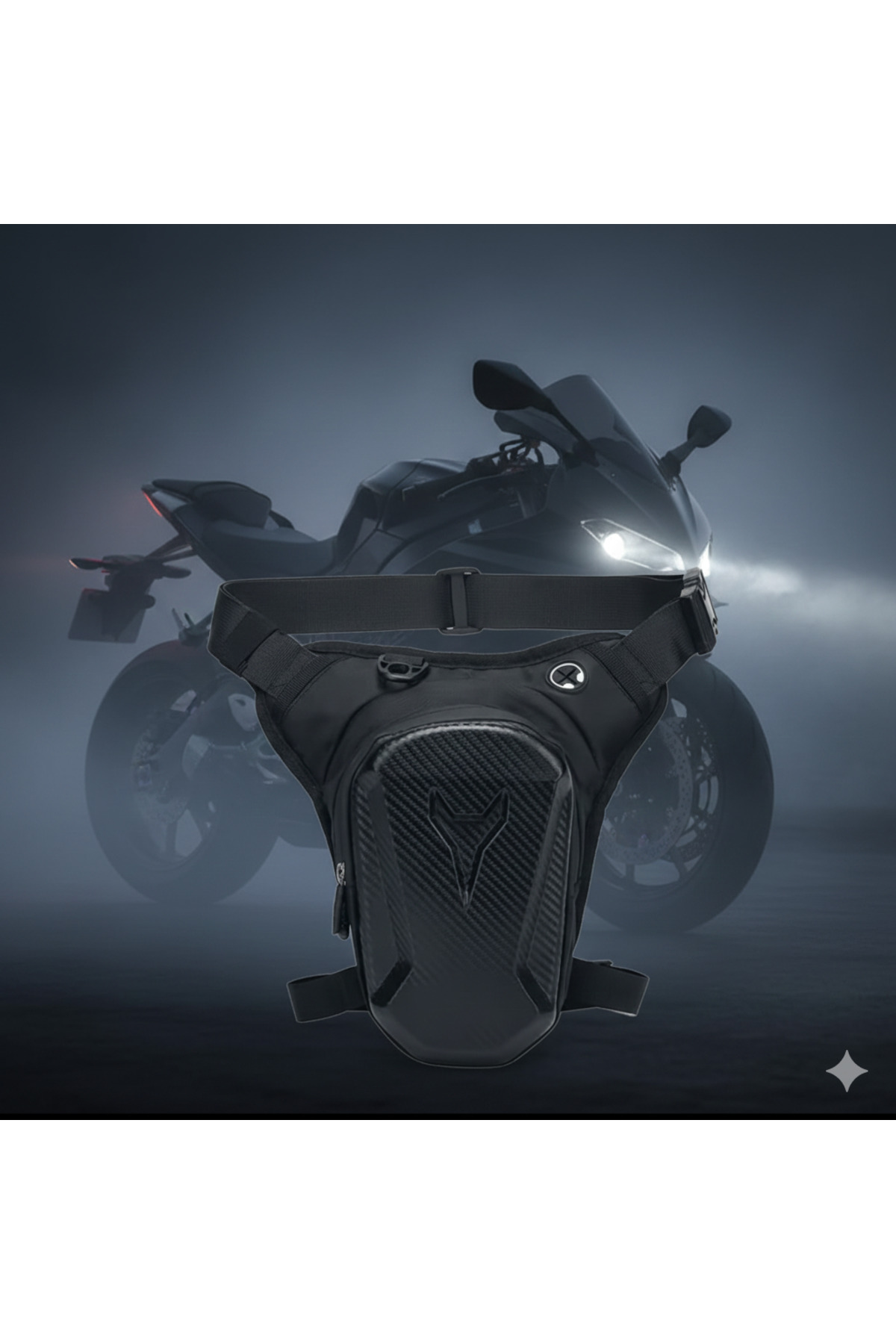 Newish Polo Erkek Suya Dayanıklı Sert Ön Panelli Bacak Motorcu ve Bel Çantası (Motor Seyahtlerine Uygundur)
