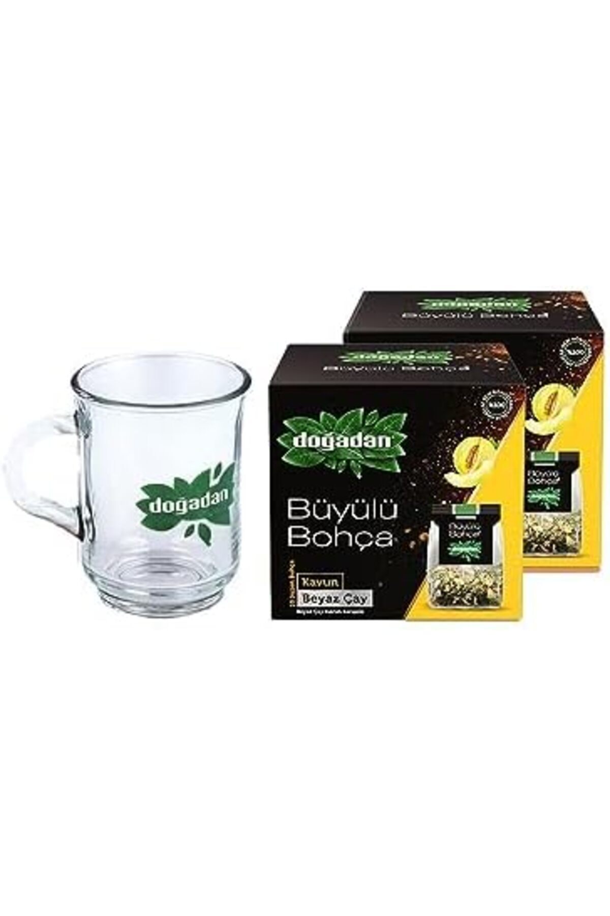 Yıldızan Tree_ Doğadan Büyülü Bohça Beyaz Çay Kavun 10'lu 12 G x 2 ve Doğadan Cam Bardak Hediyeli _yole