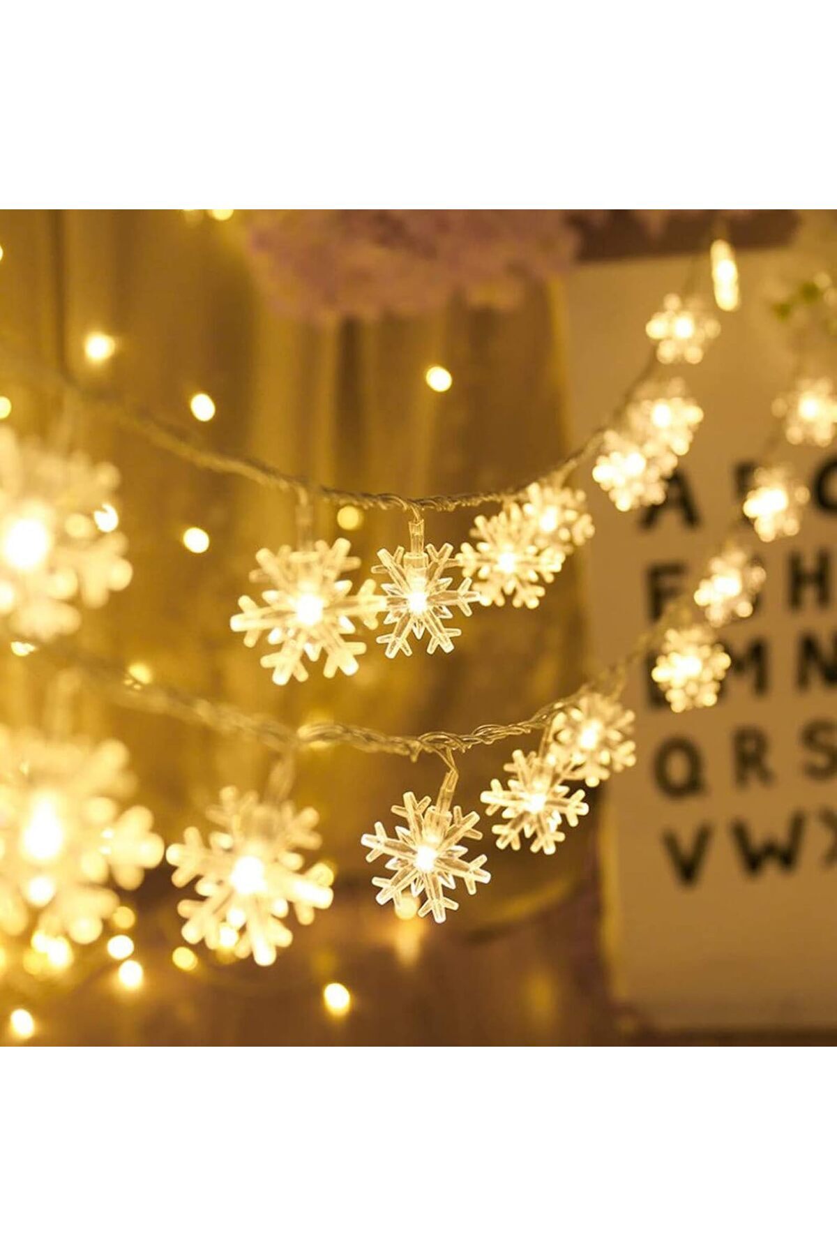 Coverzone 5 Metre Led Kar Tanesi Işık Zinciri Fişli Dekoratif Aydınlatma Yılbaşı Ev Oda Balkon Süsleme