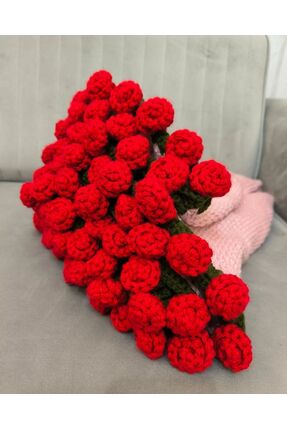 Handmade Lily knitting buket şal, çiçekli battaniye 70 cm