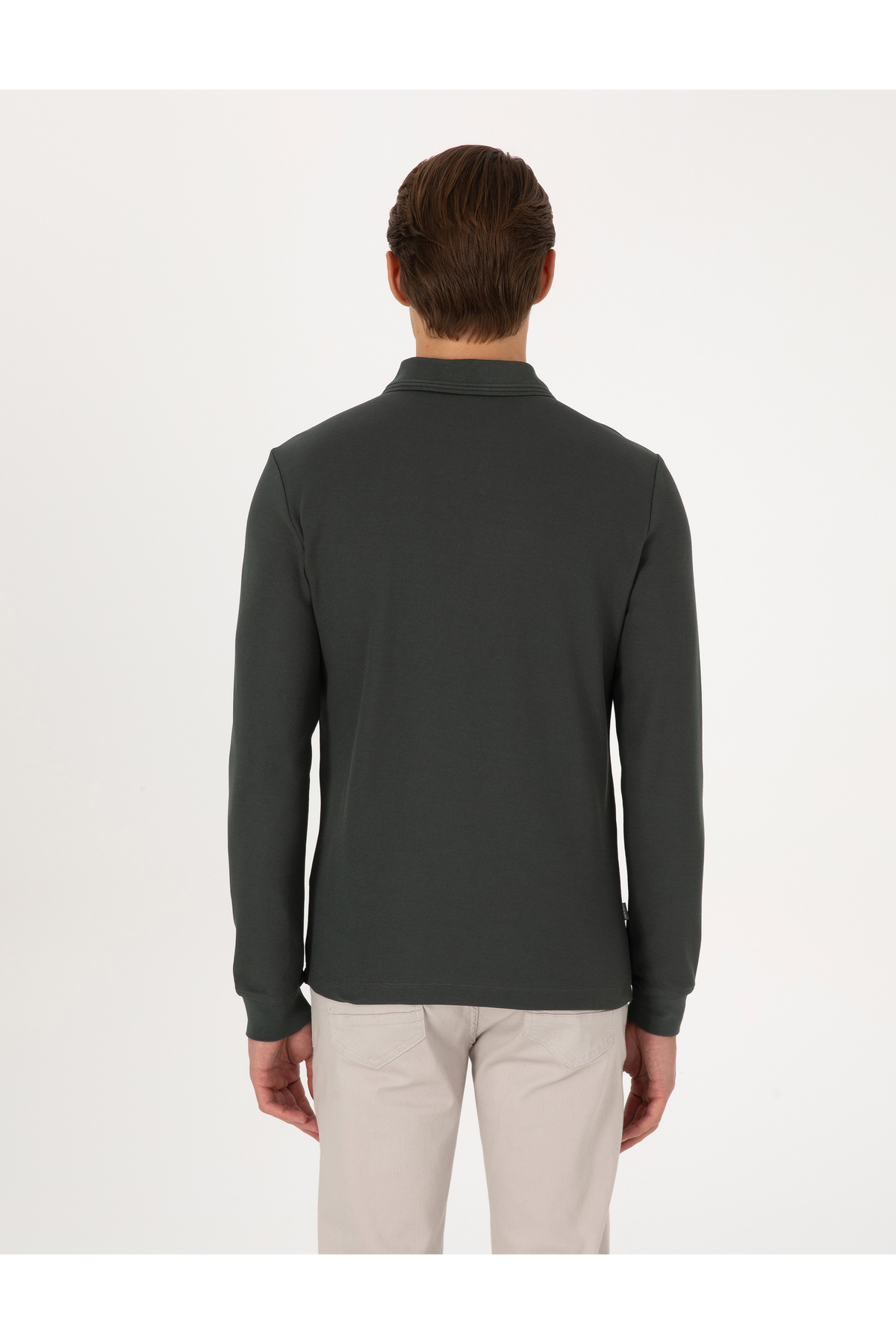 Pierre Cardin Koyu Haki Slim Fit Sweatshirt 50311678-VR111 görsel 5
