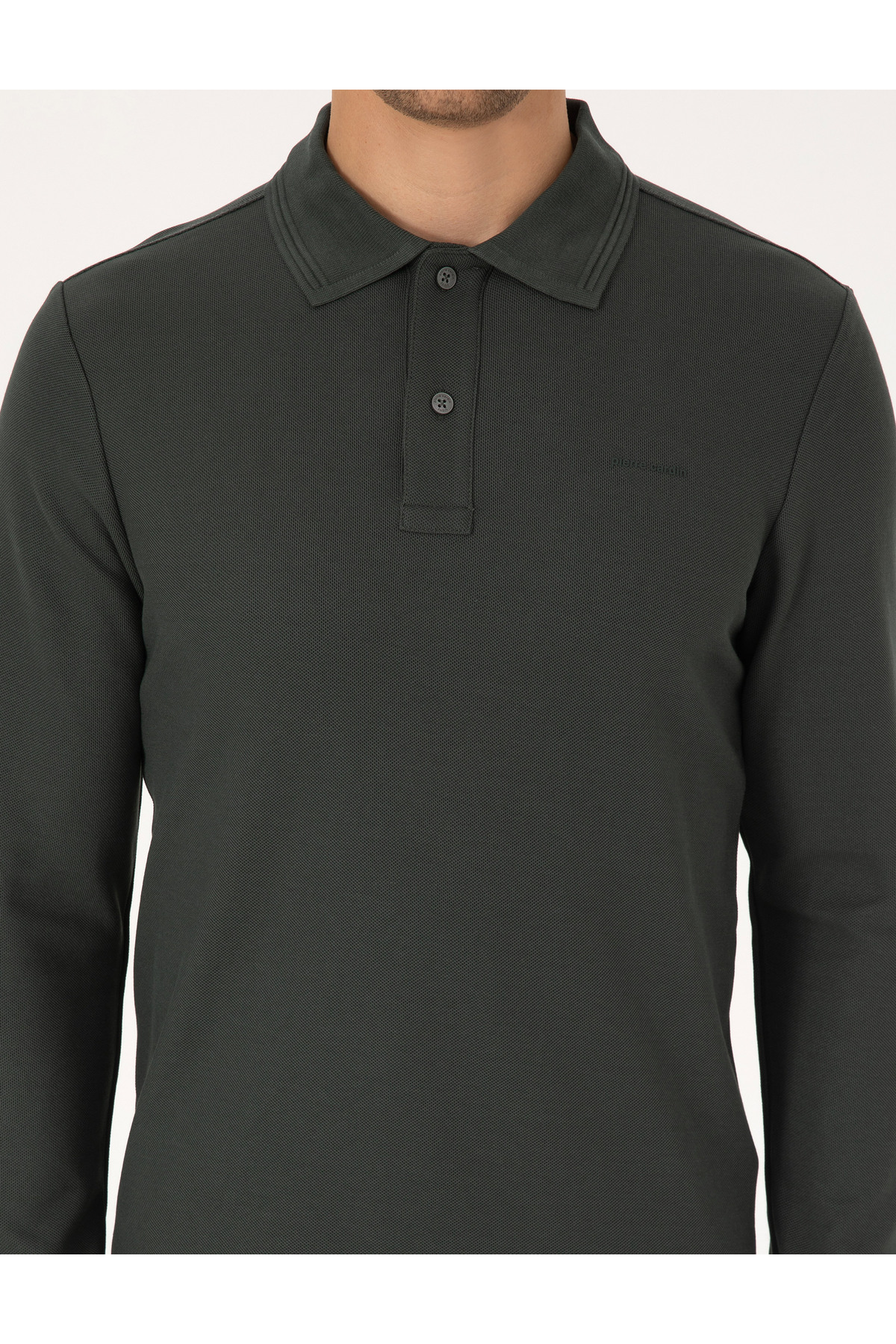 Pierre Cardin Koyu Haki Slim Fit Sweatshirt 50311678-VR111 görsel 6