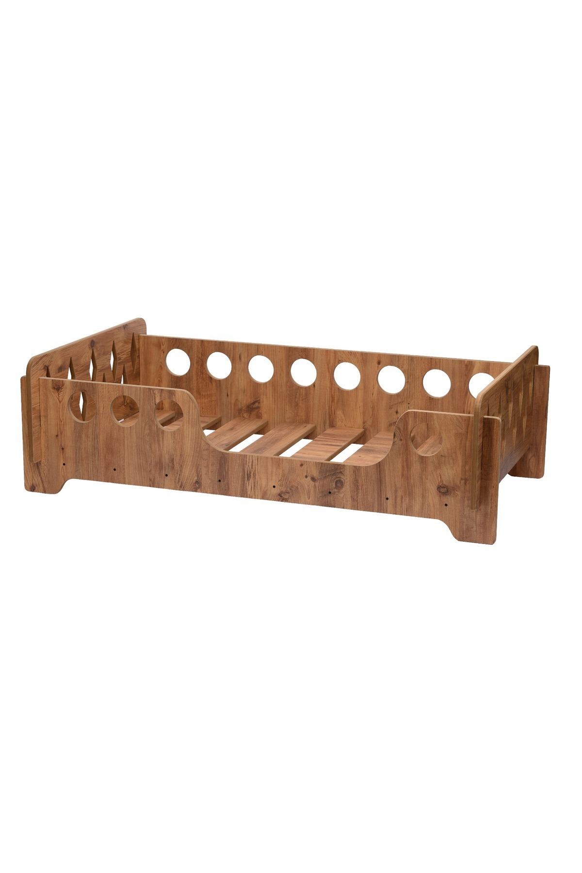 Genel Markalar Ceviz Montessori Karyola 70x140, Ceviz MDF, Ahşap Detaylı Güvenli Çocuk Yatağı fotoğrafı 5 (önizleme)