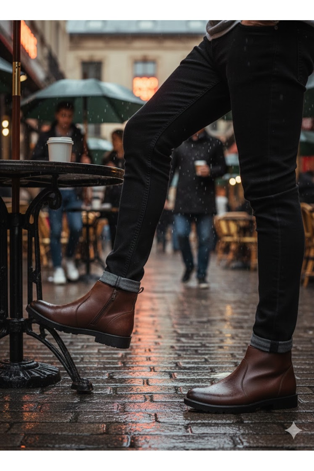 BESS SHOES  Hakiki Deri Bağcıksız Erkek Bot | Ortapedik, Su Geçirmez, Kaymaz Taban, Kışlık Rahat Bot - Görsel 6