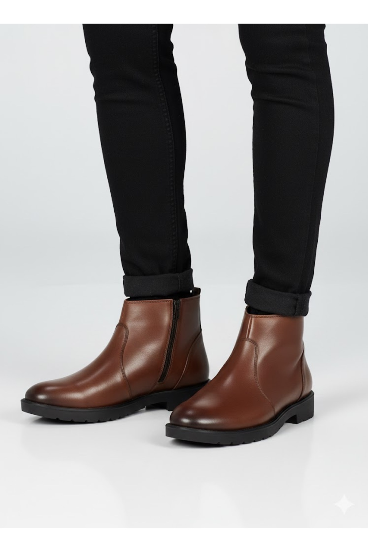 BESS SHOES  Hakiki Deri Bağcıksız Erkek Bot | Ortapedik, Su Geçirmez, Kaymaz Taban, Kışlık Rahat Bot - Görsel 4