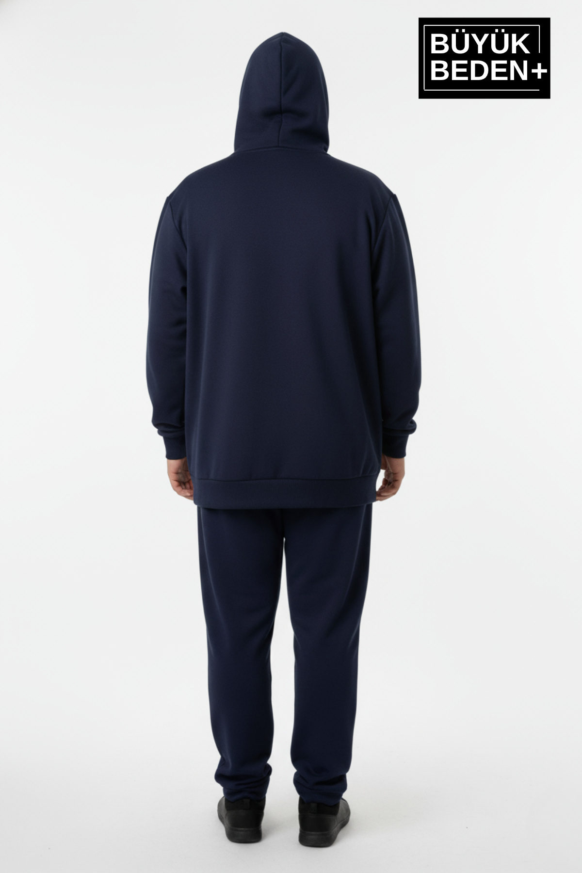 Süperlife Erkek Büyük Beden Fermuarlı Kapüşonlu ince Sweatshirt Hırka - Rahat Kalıp SPR26BHR960 görsel 5