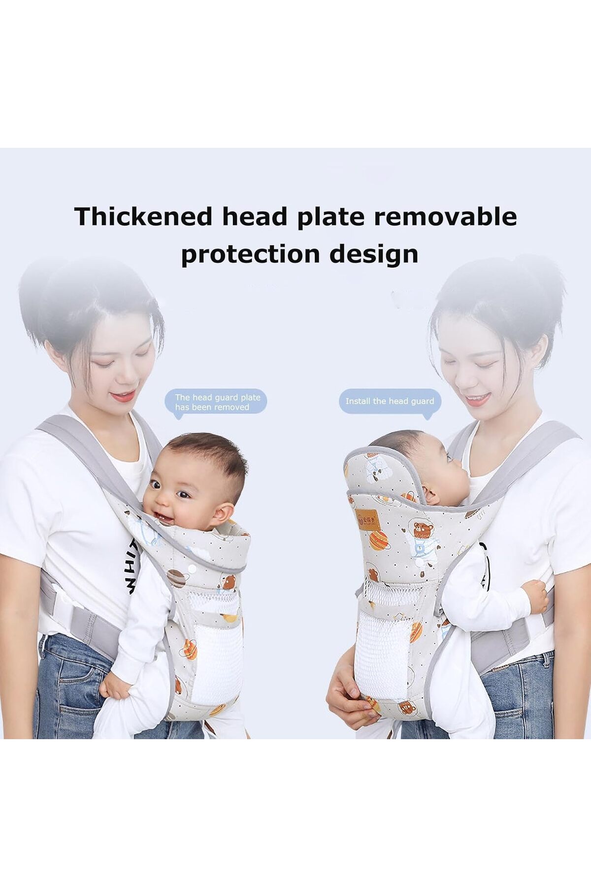 YclShop Nefes Alabilir Kumaş Bebek Taşıyıcı Ana Kucağı Kanguru Yan Cepli Makinede Yıkanabilir Kumaş fotoğrafı 2 (önizleme)