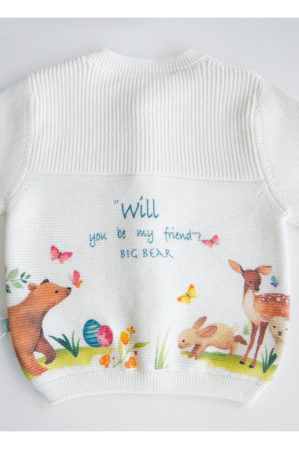 kitikate Organik Rosy Triko Hırka Ekru fotoğrafı 3 (önizleme)