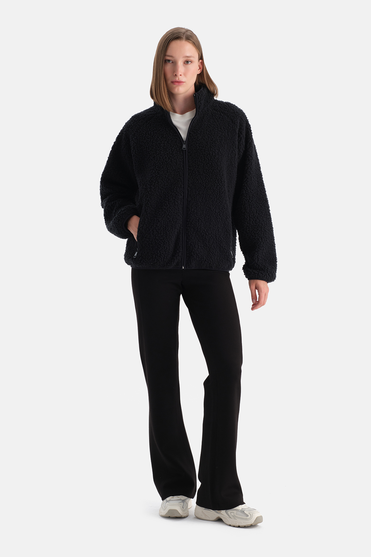 Dagi Siyah Kadın Polar Sweatshırt görsel 4