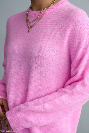 cemo Bisiklet Yaka Tüylü Oversize Kazak