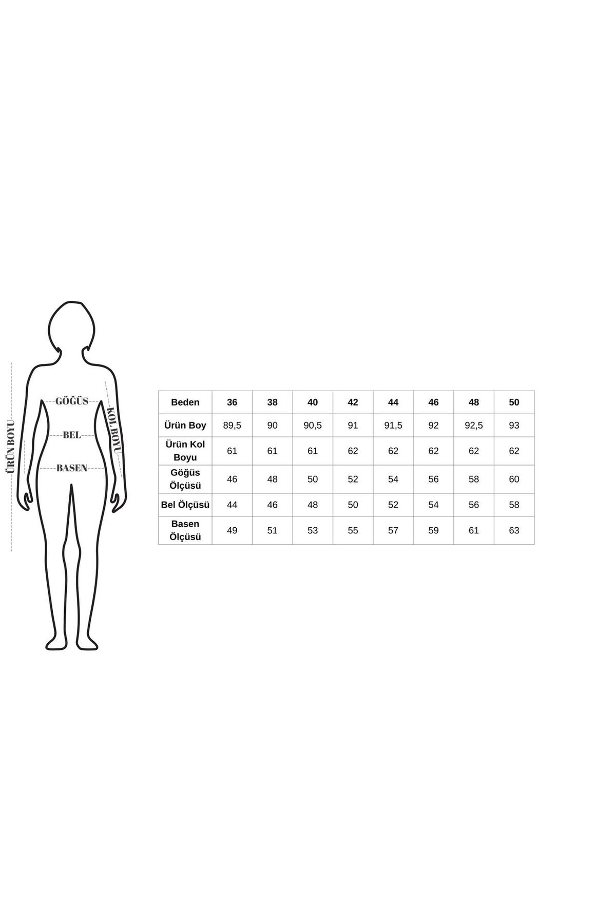 Volanlı  Lacivert Kaşe Kaban - Görsel 4