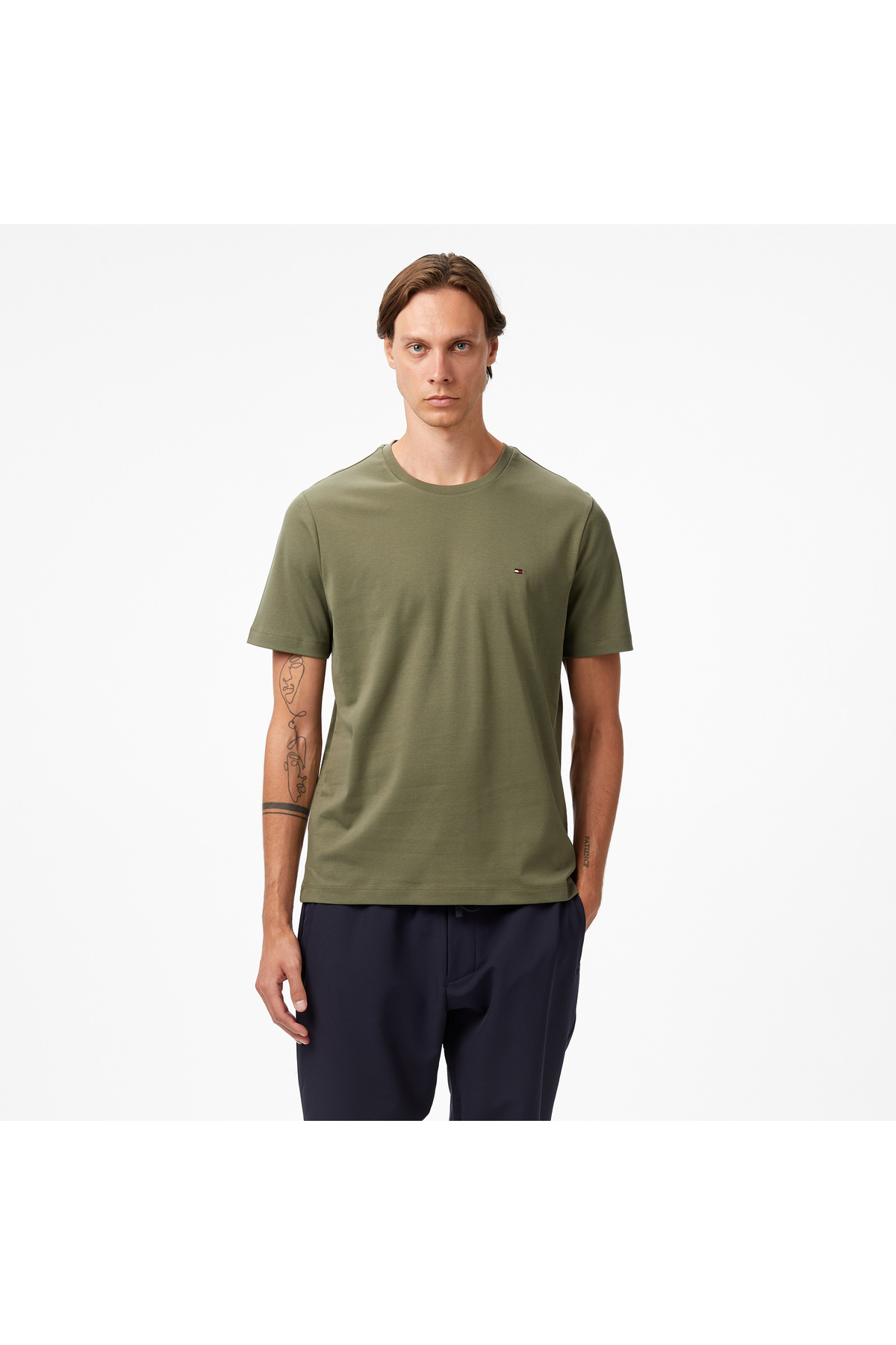 تامی هیلفیگر تی‌شرت سبز مردانه لایت اینترلاک