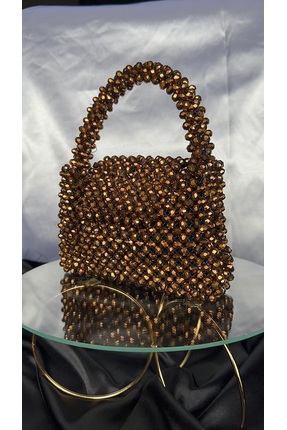 Elmira Jewelry Handmade Kristal Boncuk Bakır Çanta
