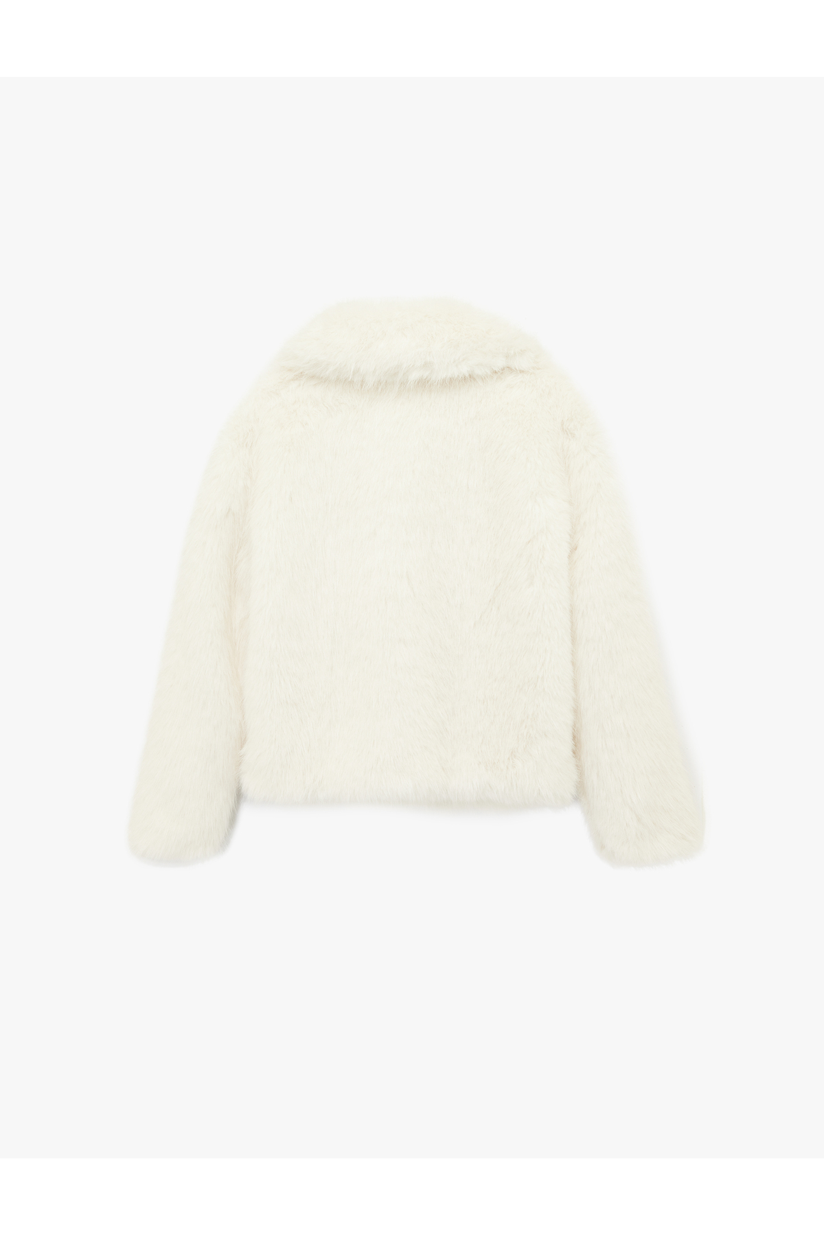 Koton  Suni Kürk Mont Uzun Kollu Crop - Görsel 4