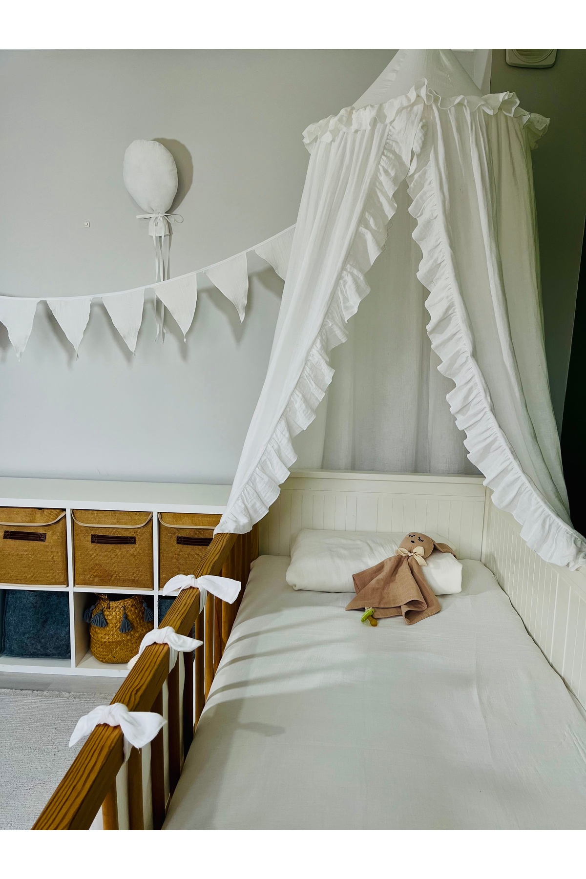 Hubb Müslin fırfırlı Cibinlik, beşik Cibinlik ,yatak Cibinlik, okuma köşesi oyun çadırı fotoğrafı 6 (önizleme)