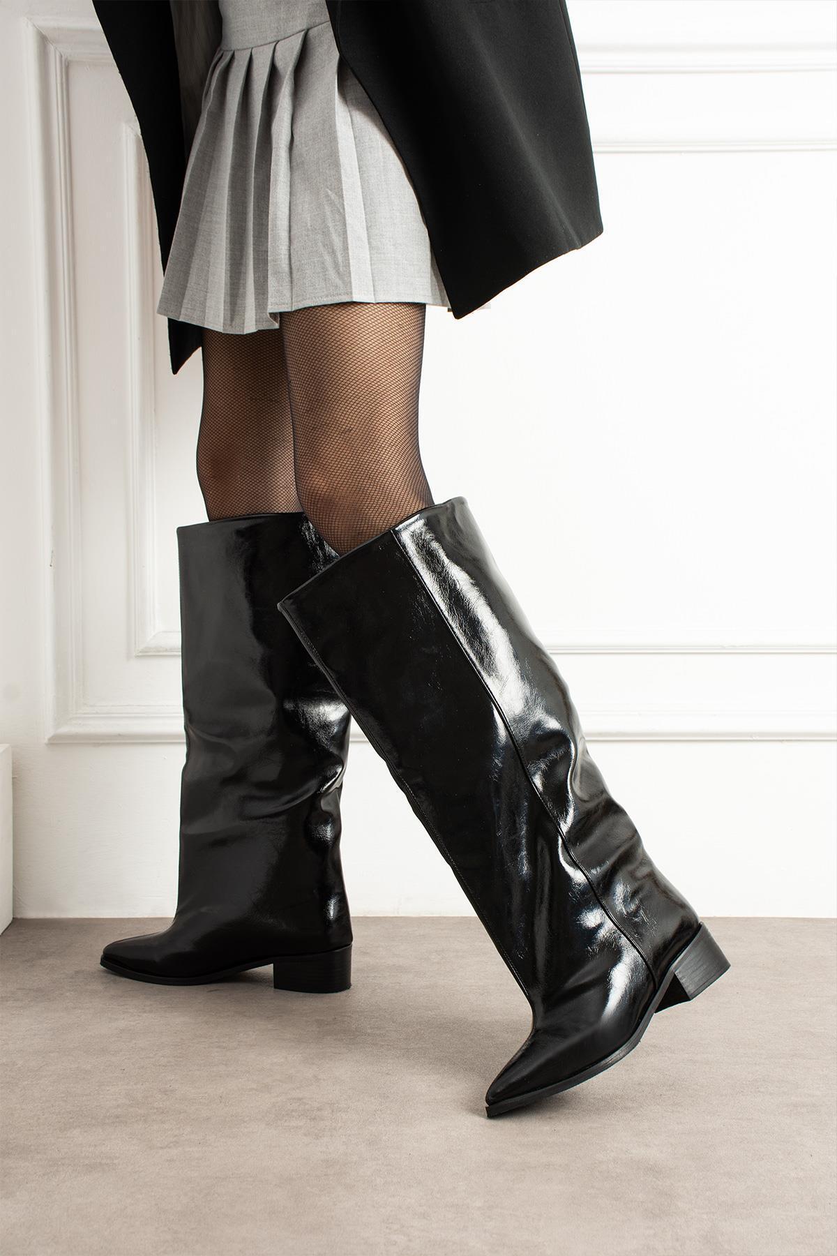 ZENNESHOES Noe Kadın Kısa Topuklu XL Kesim Çizme