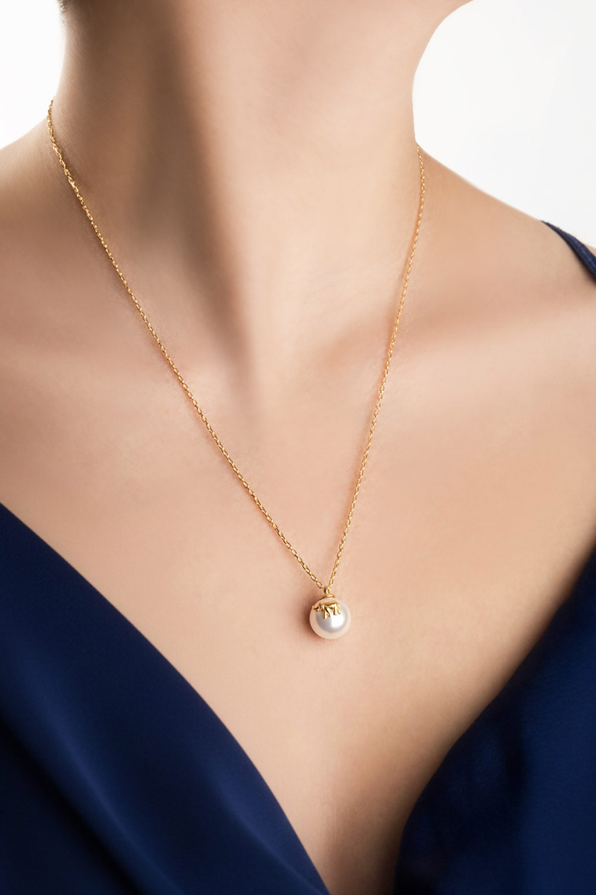 So CHIC... Bereket Tılsımı 18 Ayar Sarı Altın Kaplama 55 Cm Gümüş İnci Kolye görsel 2