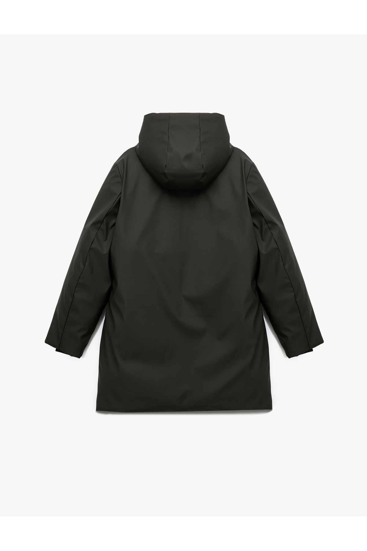 Koton  Kapüşonlu Su İtici Uzun Kollu Fermuarlı Cep Detaylı Anorak Mont - Görsel 4