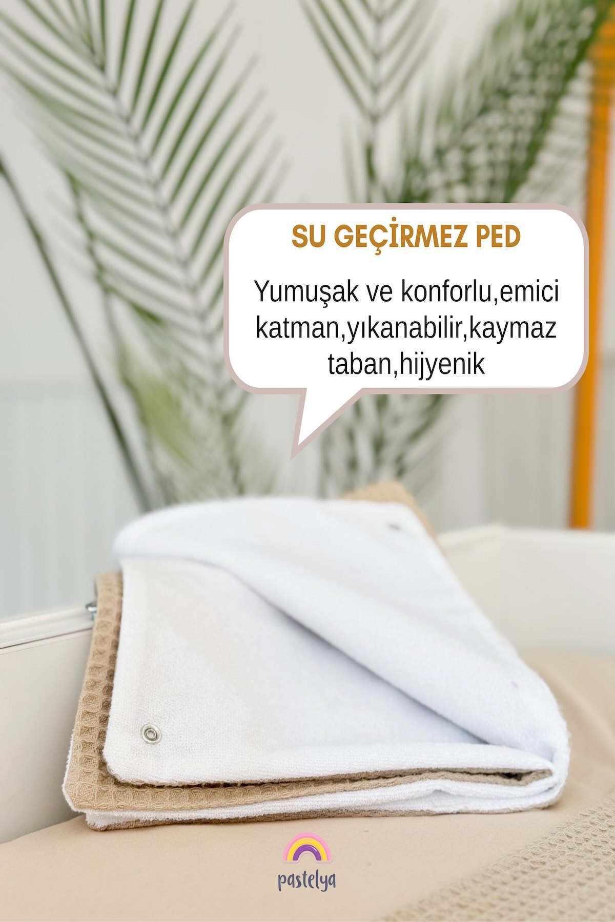 Pastelya Yeşil Papatya Desenli Bebek Alt Açma Seti, Su Geçirmez Değiştirebilir Ped, Alt Açma Minderi fotoğrafı 3 (önizleme)