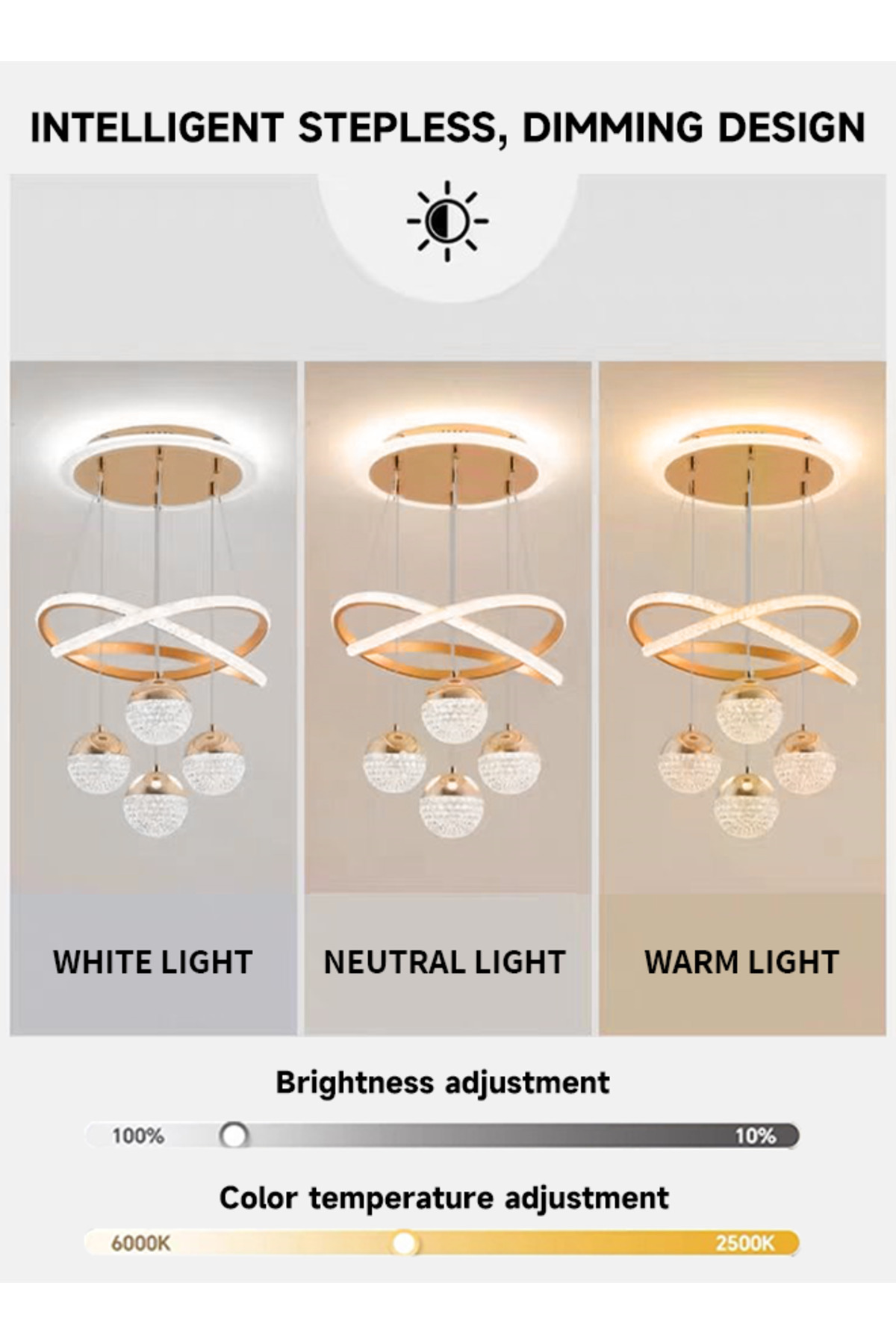 مصباح معلق ثلاثي الألوان يتم التحكم فيه عن بعد بتق...