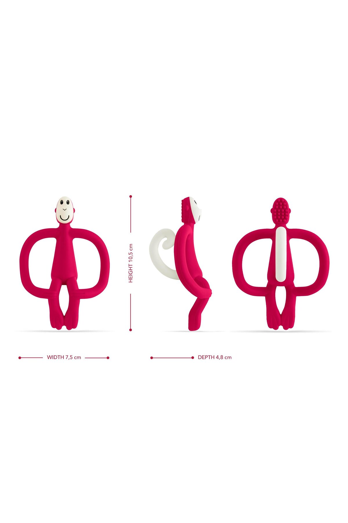 Matchstick Monkey Silikon Diş Kaşıyıcı / Monkey (Kırmızı) fotoğrafı 2 (önizleme)