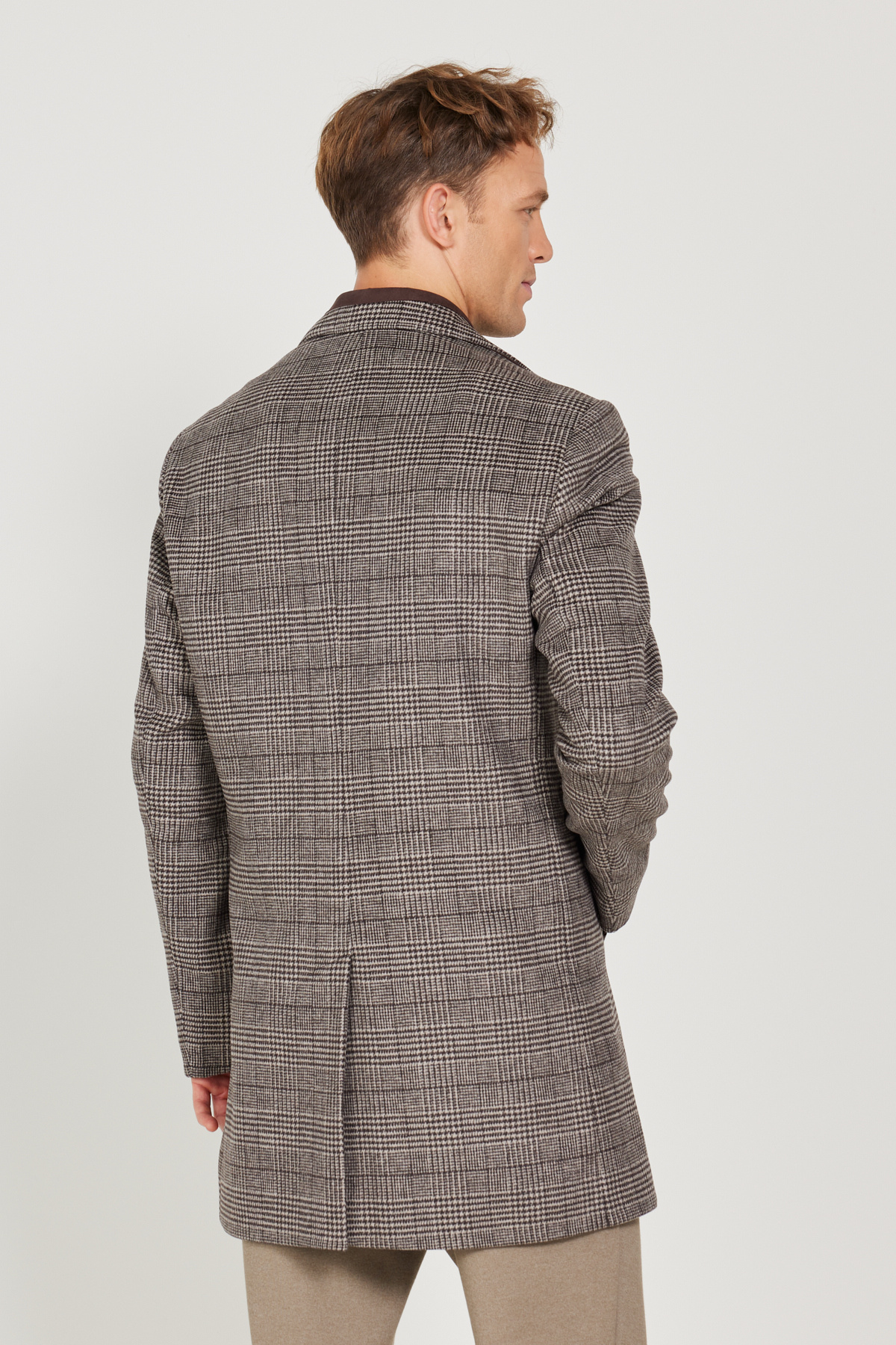 Altınyıldız Classics  Standart Fit Normal Kesim Mono Yaka Desenli Yünlü Palto - Görsel 8