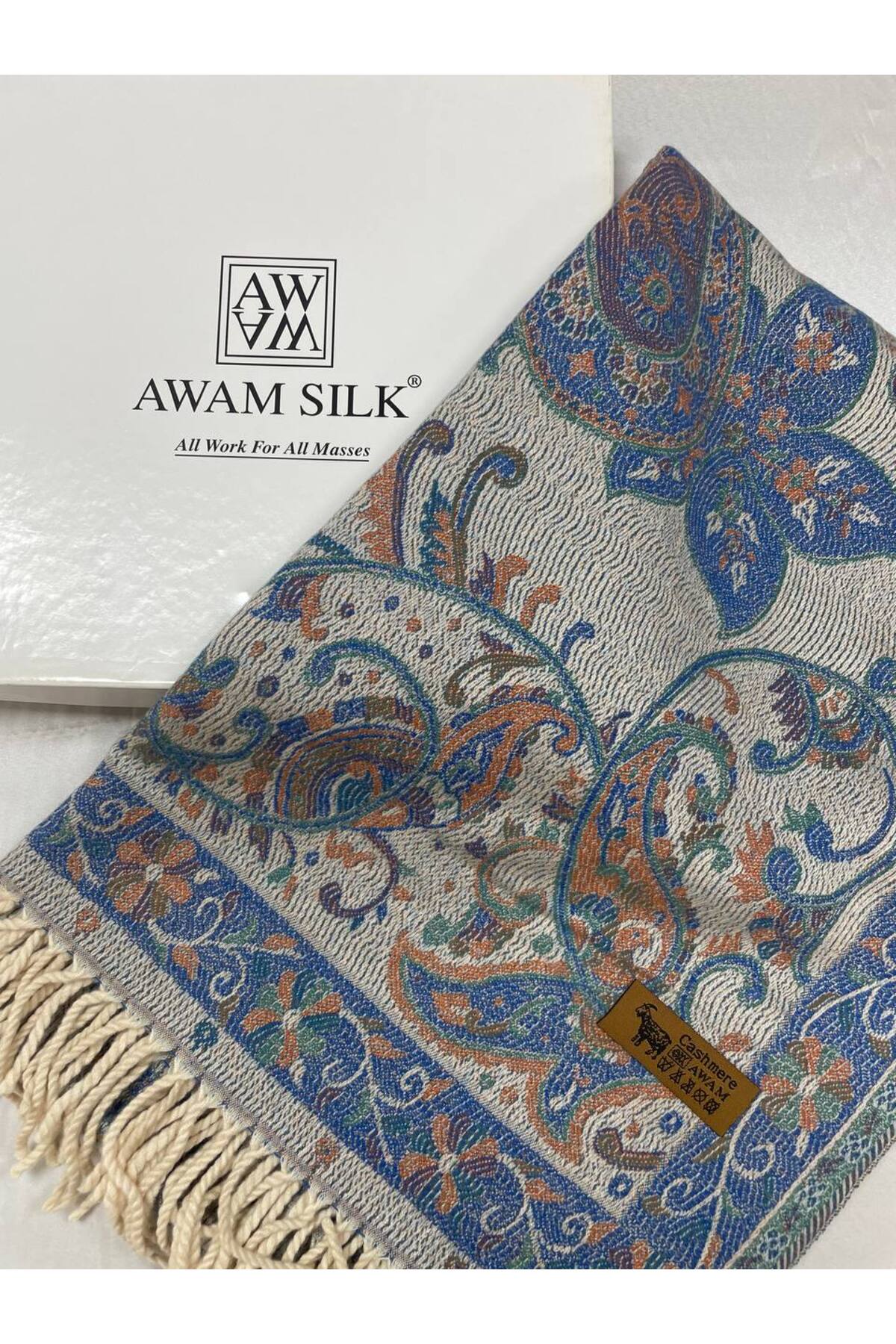 AWAM SILK Etnik Paisley & Çiçek Motifli Jakarlı şal Atkı Şal & Omuz ...