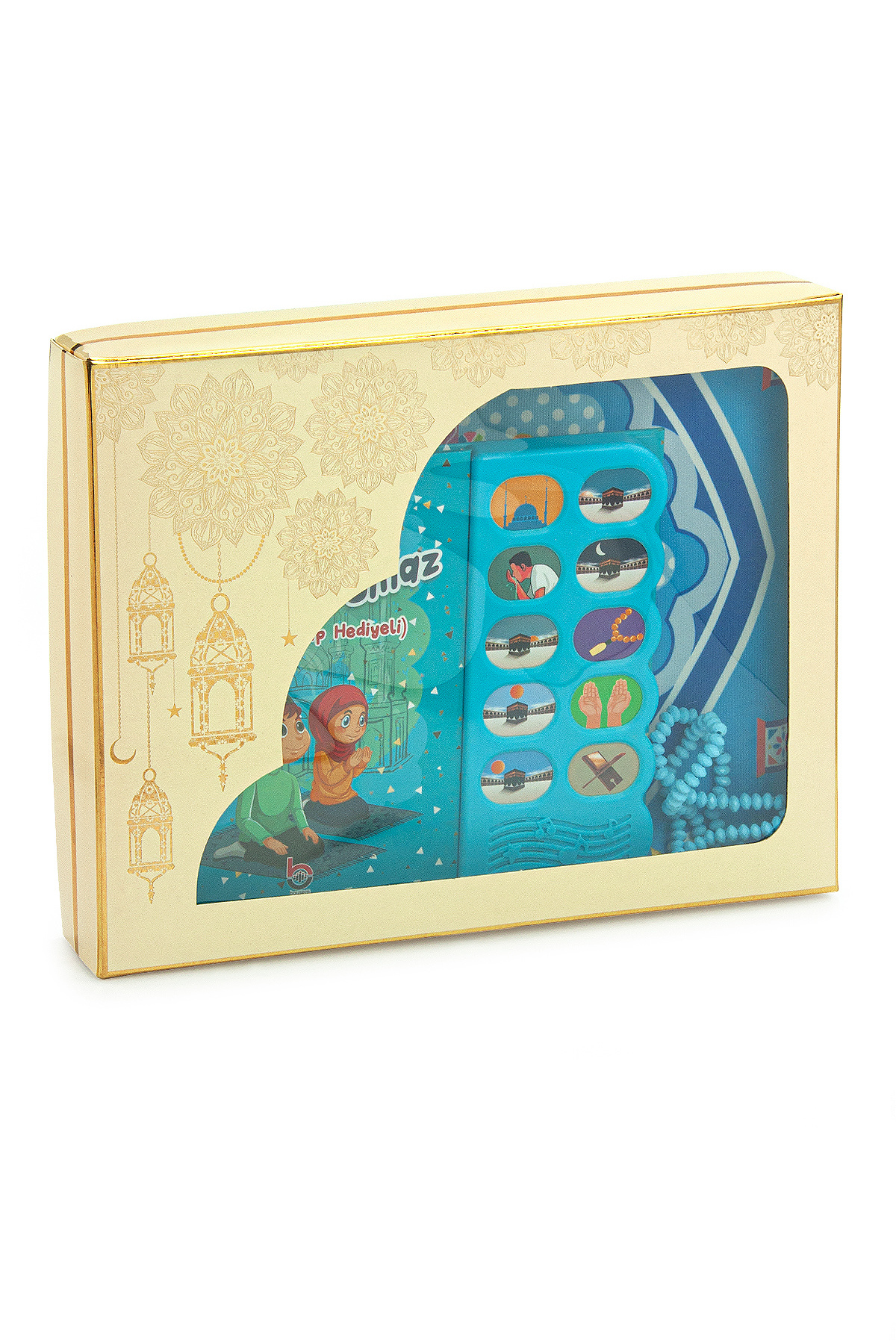 ihvan online Namaz Öğreten Sesli Cihazlı Kitap Tesbihli Oğlumun Çocuk Seccade Seti fotoğrafı 2 (önizleme)