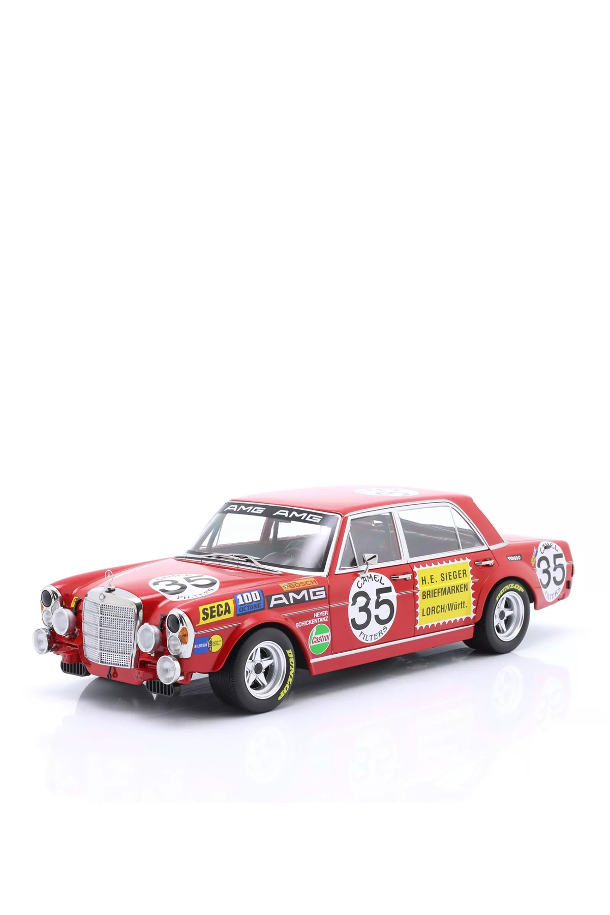 werk 1:18 Ölçek 1971 Mercedes Benz 300SEL 6.8 #35 Hans Heyer