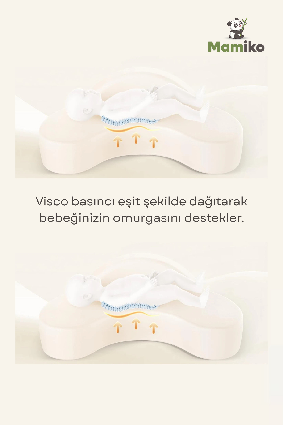 Mamiko Emzirme Yastığı, Bebek Destek Minderi, Yıkanabilir Kumaş, Hafızalı Köpük, Visco, Ortopedik fotoğrafı 2 (önizleme)