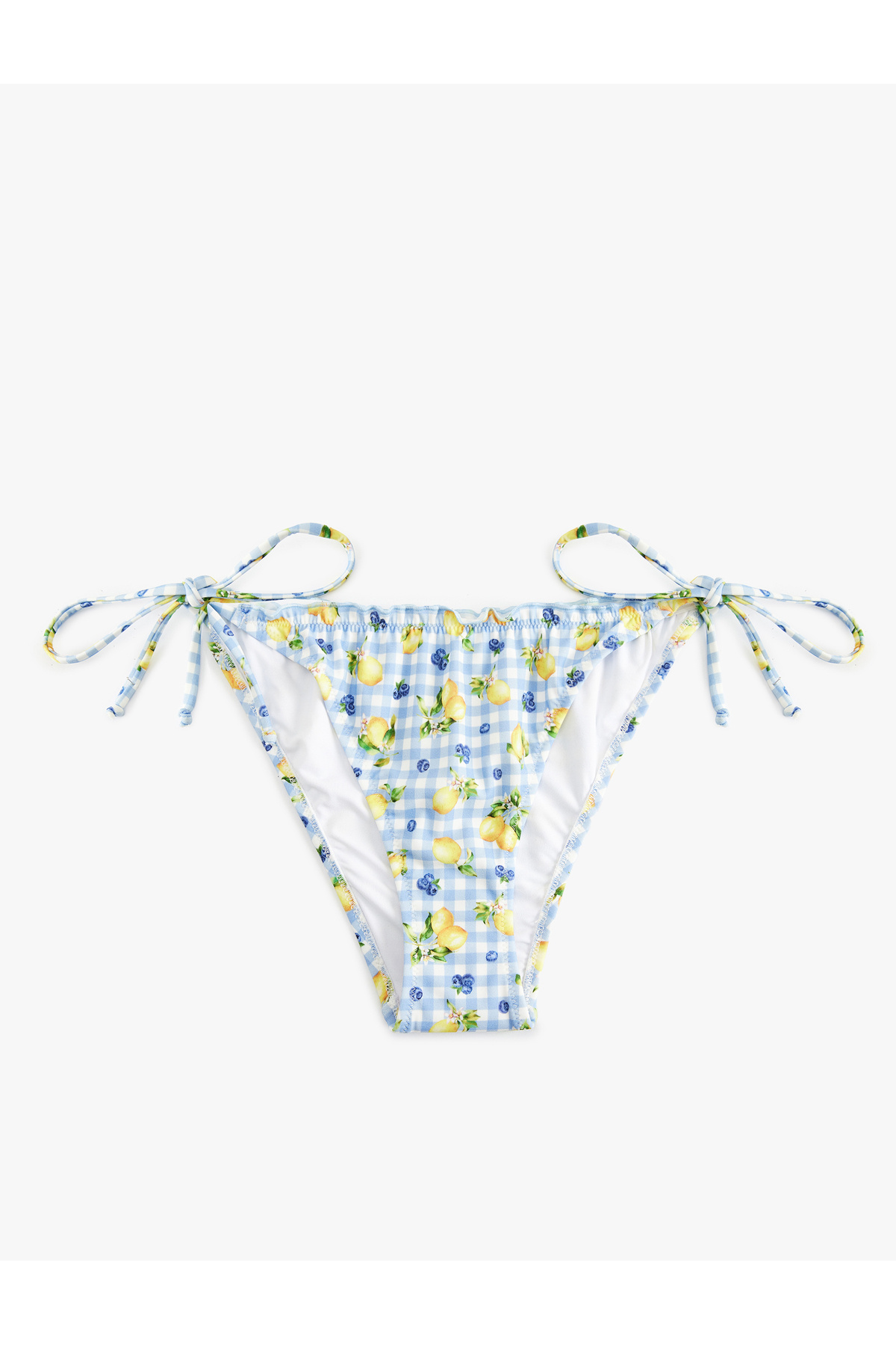 Koton Bağlamalı Fırfırlı Limon Baskılı Pötikareli Bikini Altı
