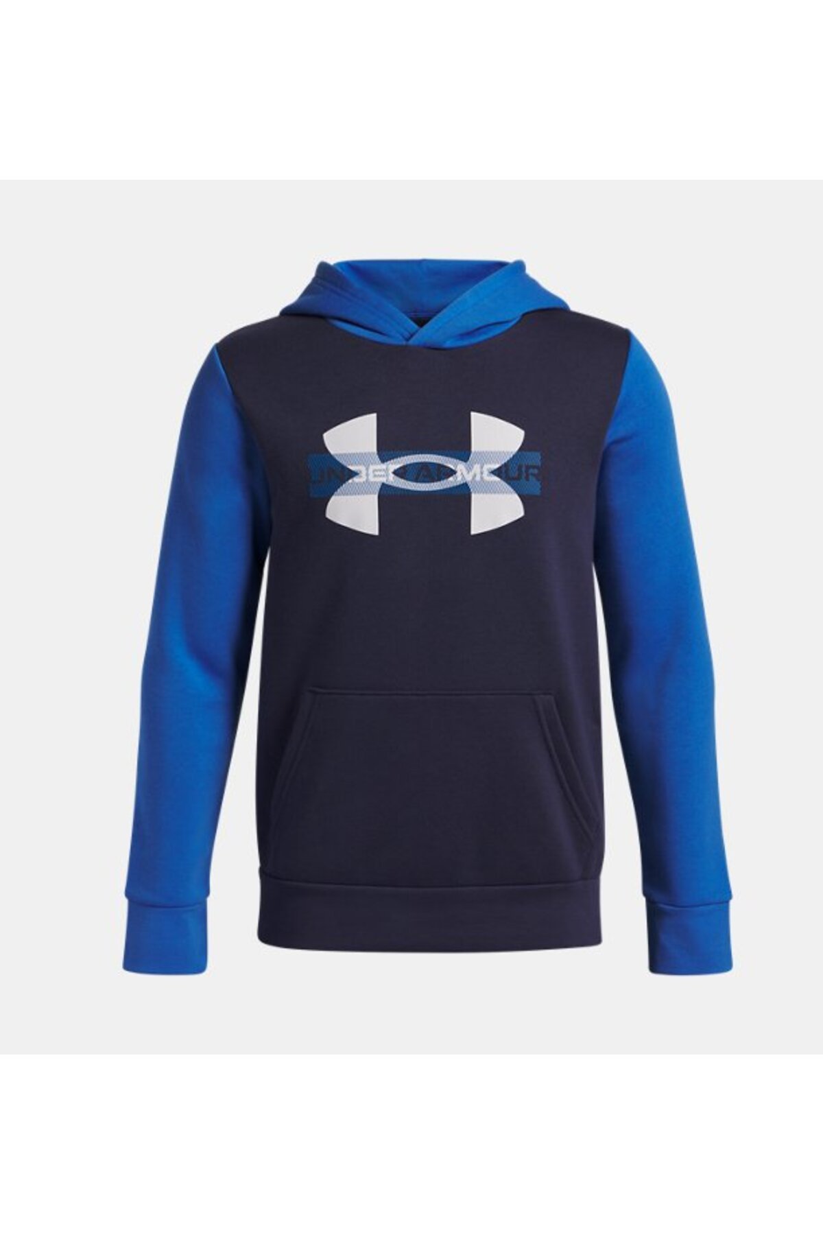 آندر آرمور سویشرت کلاه‌دار گرافیکی طرح‌دار Rival Fleece مدل Colorblock از برند UA، مدل 6004994-402