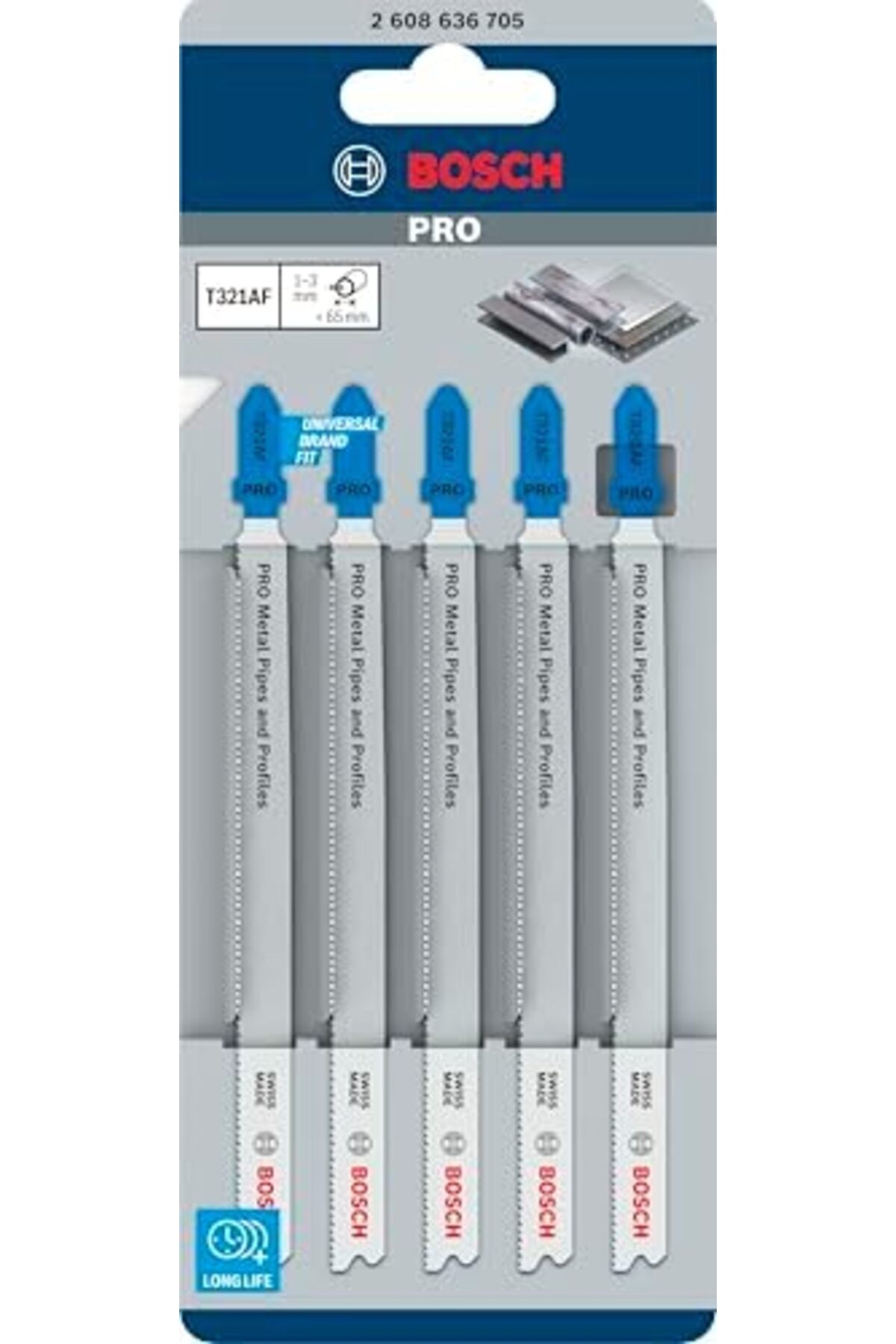 Yıldızan Tree_ 5 x PRO Metal Boru ve Profiles T321AF Dekupaj Testere Bıçağı (Metal Borular ve Profiller için,