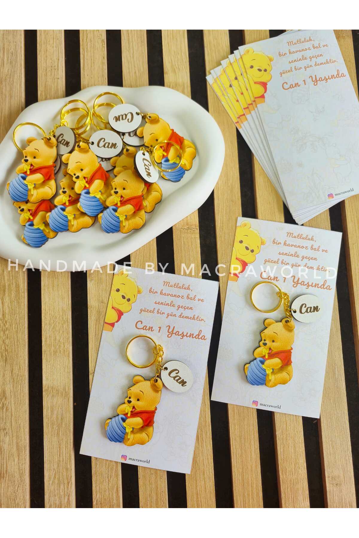 macra world Wi̇nni̇e Temali Bebek / Çocuk / Doğum Günü Hedi̇ye Anahtarlik fotoğrafı 4 (önizleme)