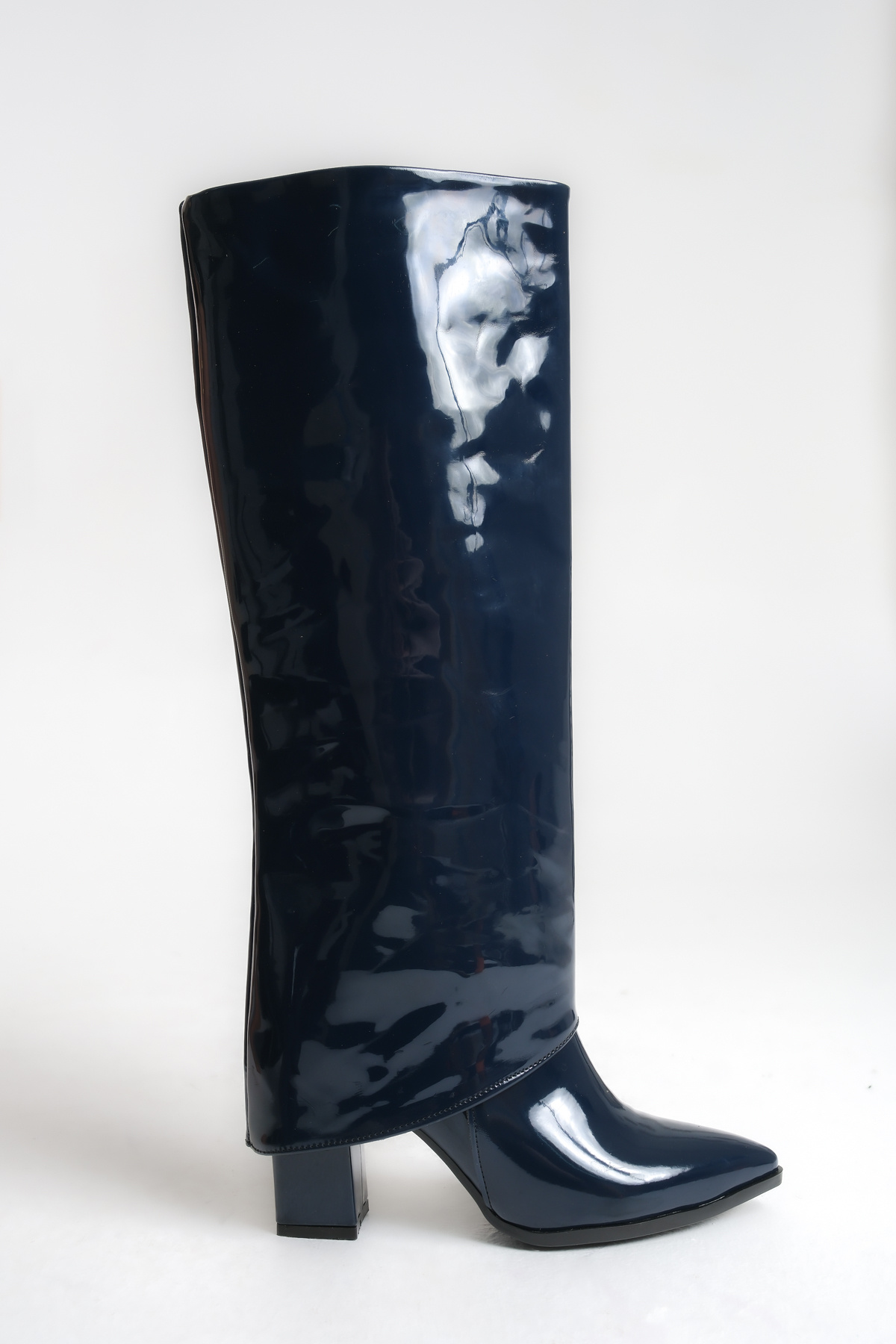 Shoesers  Kadın Özel Tak-Çıkar Tasarımlı Çizme-Bot Kalın Topuklu Sivri Burunlu Fermuarlı Kadın Bot Çizme - Görsel 5