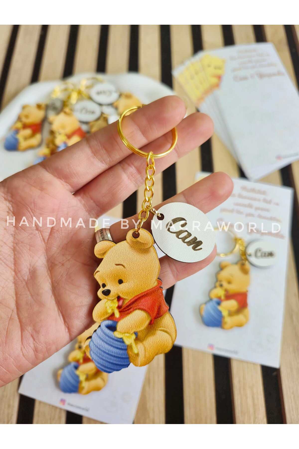 macra world Wi̇nni̇e Temali Bebek / Çocuk / Doğum Günü Hedi̇ye Anahtarlik fotoğrafı 3 (önizleme)