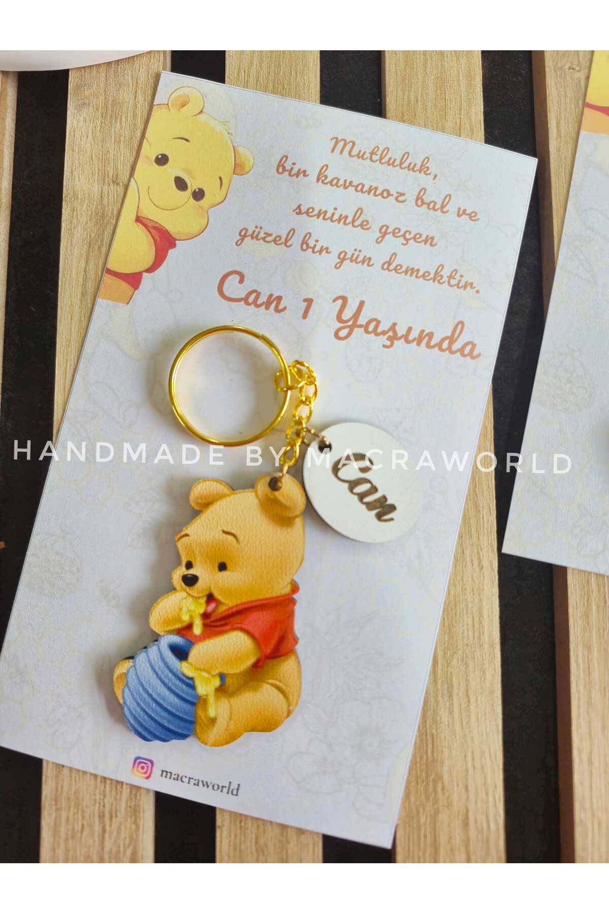 macra world Wi̇nni̇e Temali Bebek / Çocuk / Doğum Günü Hedi̇ye Anahtarlik fotoğrafı 2 (önizleme)