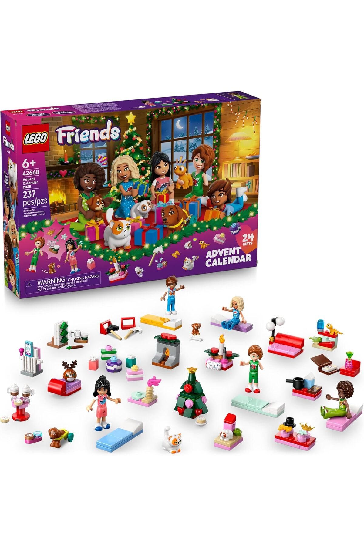 تقویم ماجراجویی دوستان ۲۰۲۵ (۴۲۶۶۸) – ۲۴ سورپرایز قابل ساخت، ۵ مینی‌دول و ۵ حیوان خانگی