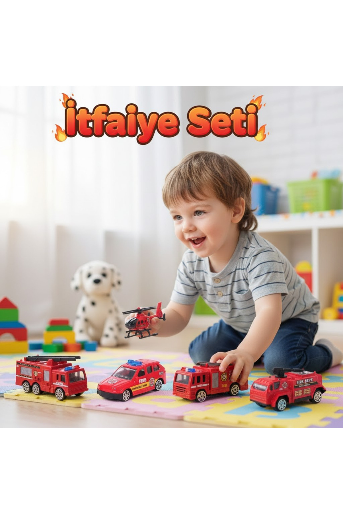 craftivio 6'lı Metal İtfaiye Araç Seti - Diecast Oyuncak İtfaiye