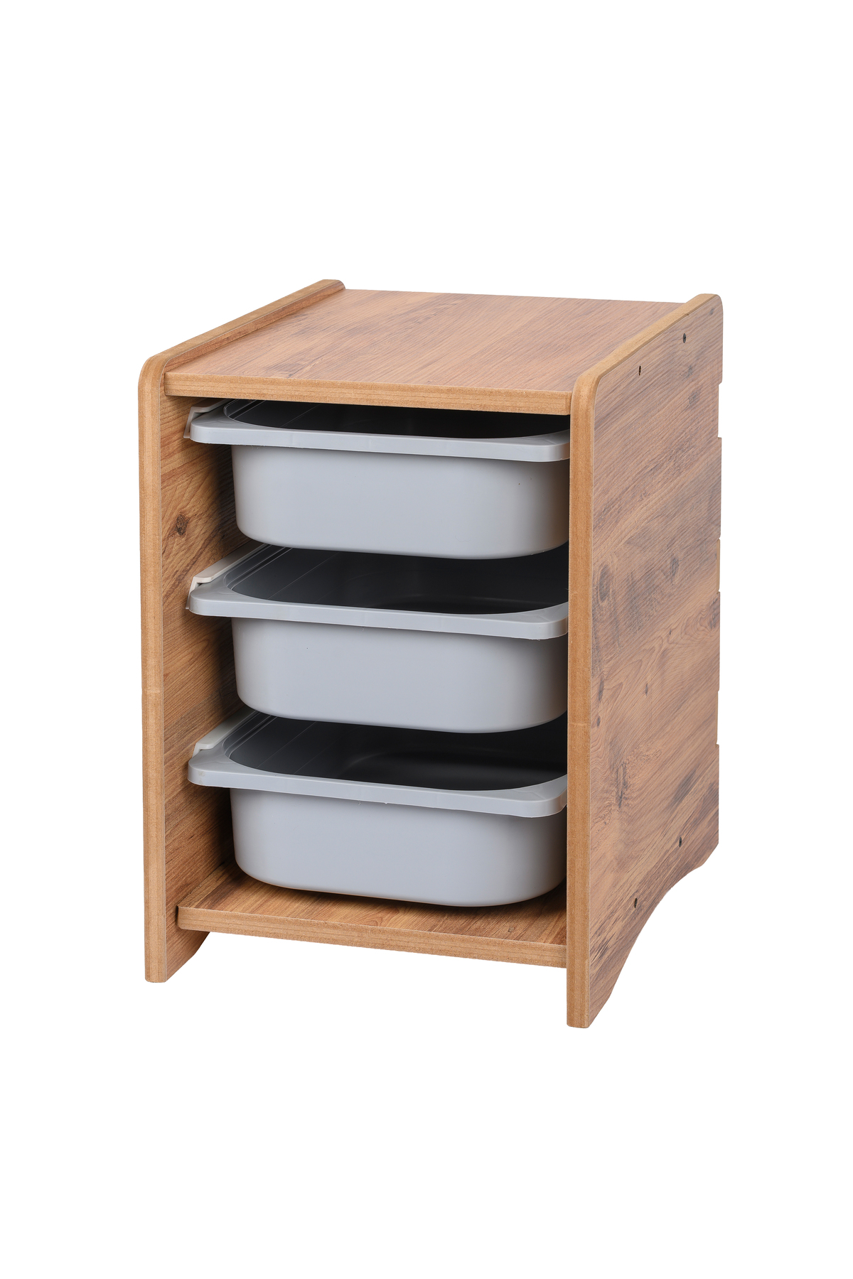 BEEVOLİ 18mm MDF Ceviz Çocuk Odası Dolabı, Gri Çekmeceli 3’lü Düzenleyici Ünitesi 35x45x60 fotoğrafı 4 (önizleme)