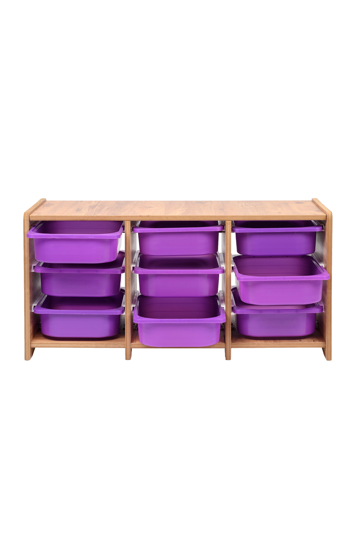 BEEVOLİ 18mm Mdf Ceviz Çocuk Odası Dolabı, Lila Çekmeceli 9’lu Düzenleyici Ünitesi 110x45x60 fotoğrafı 3 (önizleme)