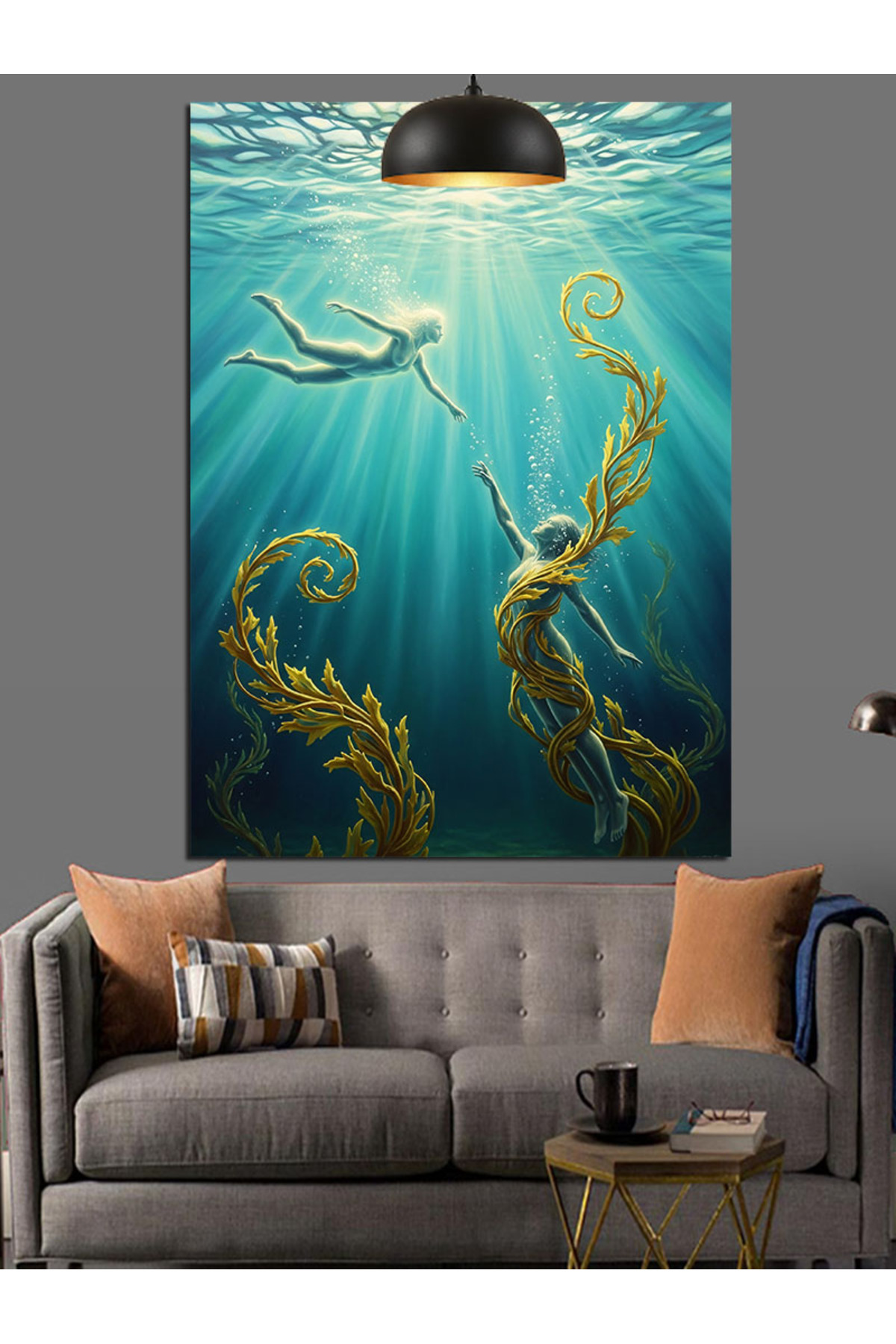 Deniz altında Yüksek kaliteli yağlı boya dokulu Kanvas Canvas Tablo kanvas tablo canvas tablo duvar